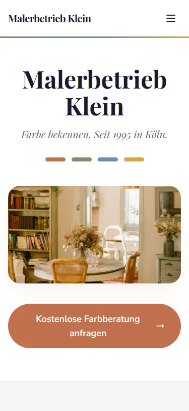 Mobile Ansicht Malerbetrieb Klein